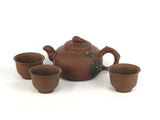 Dark Brown Round w/ Buds Tea Set