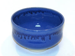 Japanese Mat Cha Tea Bowl - Blue Waterfall